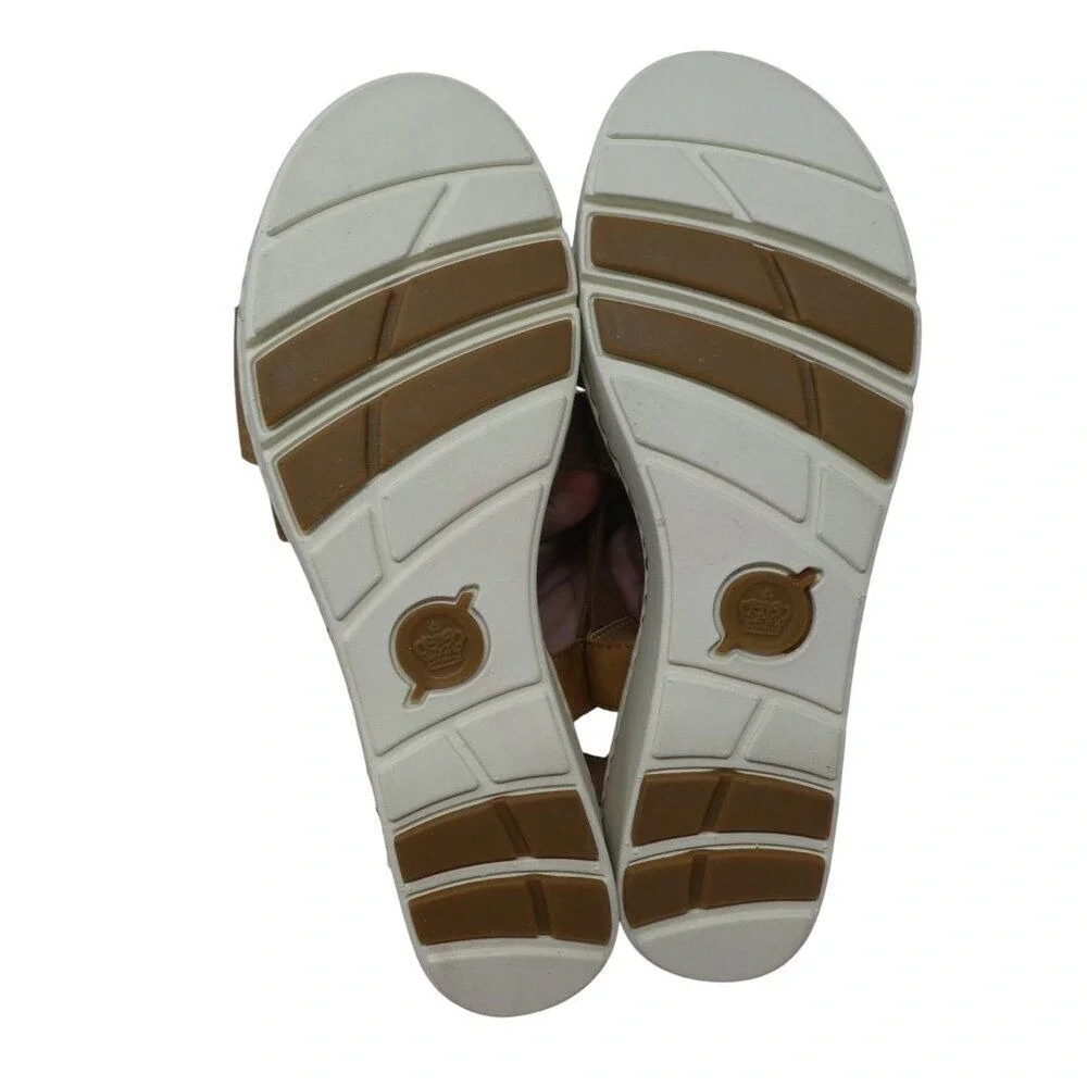 Born Paley Wedge Sandals Women‎ 10 Brown Leather Elastic Straps Comfort